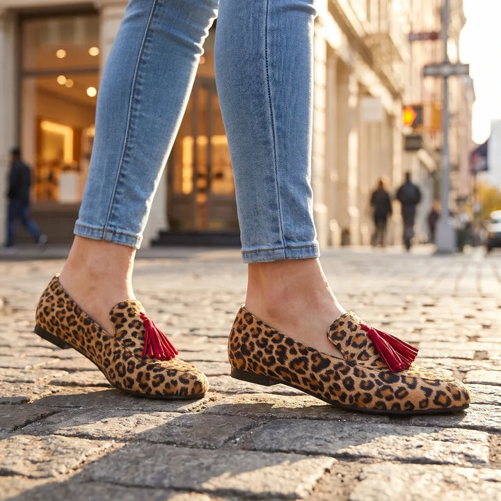 Men's Yellow Wakefield Leopard Tassel Loafers
