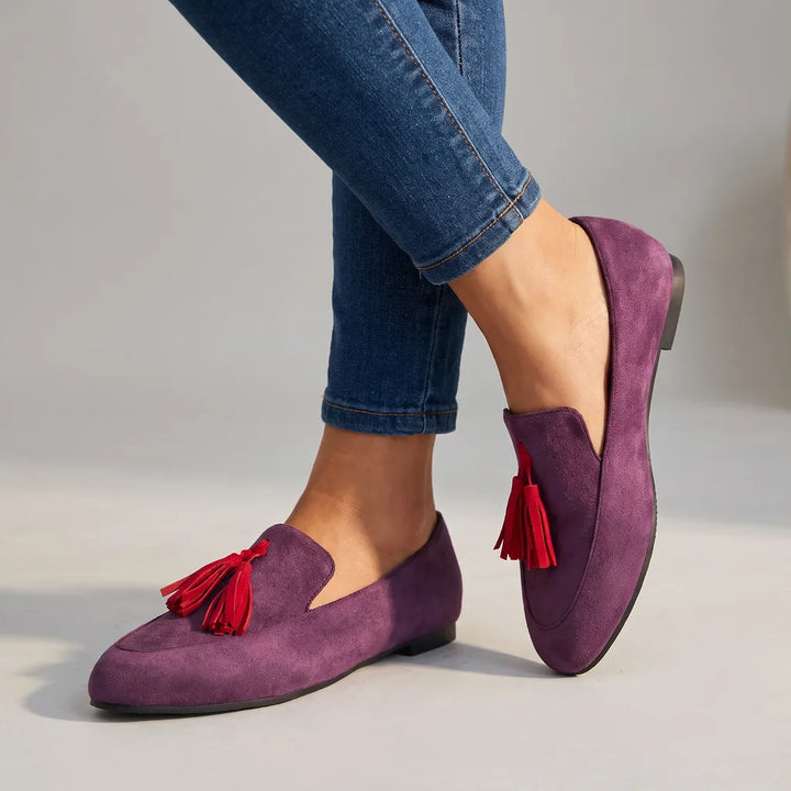 Claire | Women's Orthopedic Tassel Loafers  - Color:Purple;Size:35
