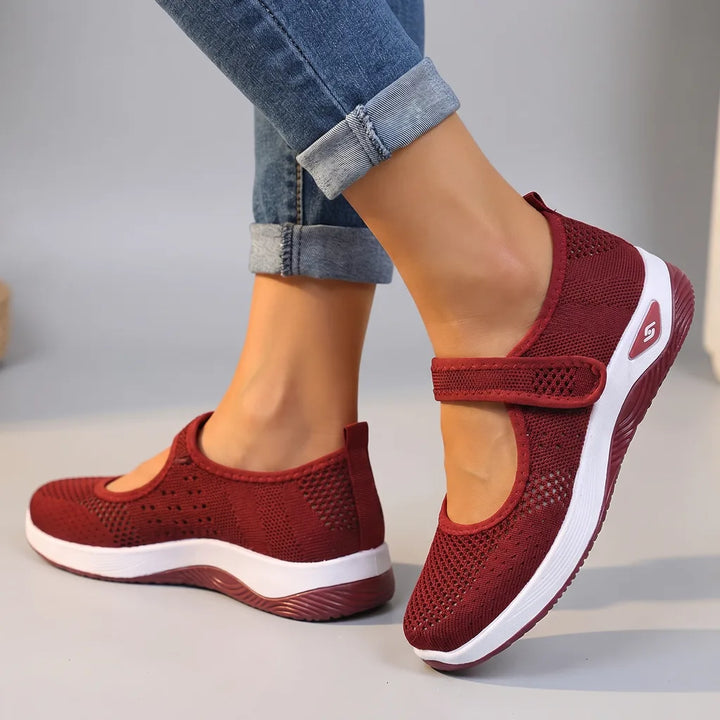 Clancy Orthopedic Flats - Color:Red;Size:36