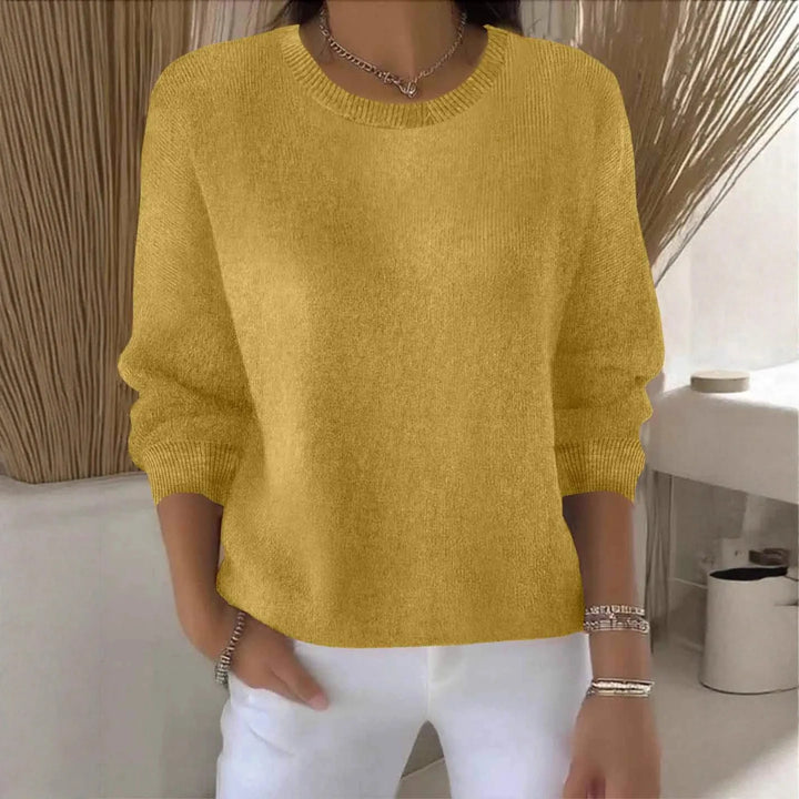 Clancy | Women's Relaxed Soft Knit Sweater - Size:XS;Color:Yellow