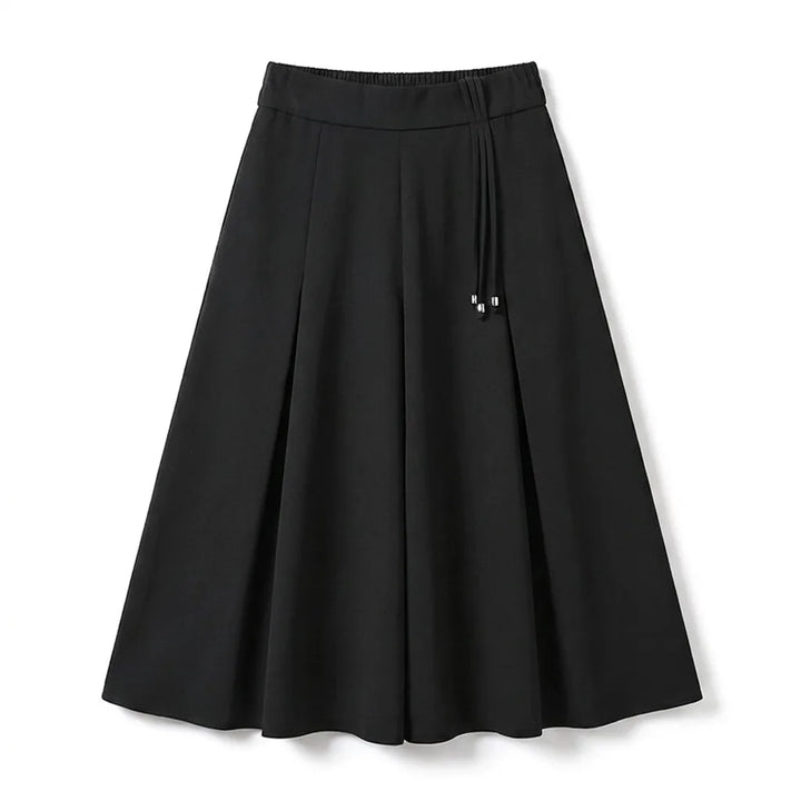 Clara Pleated Midi Skirt - Color:Black;Size:S