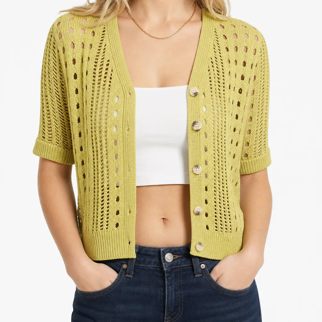 Clementine | Eelegant Women's Cardigan - Color:Green;Size:XS