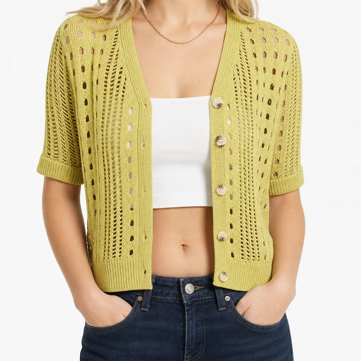 Clementine | Eelegant Women's Cardigan - Color:Green;Size:XS