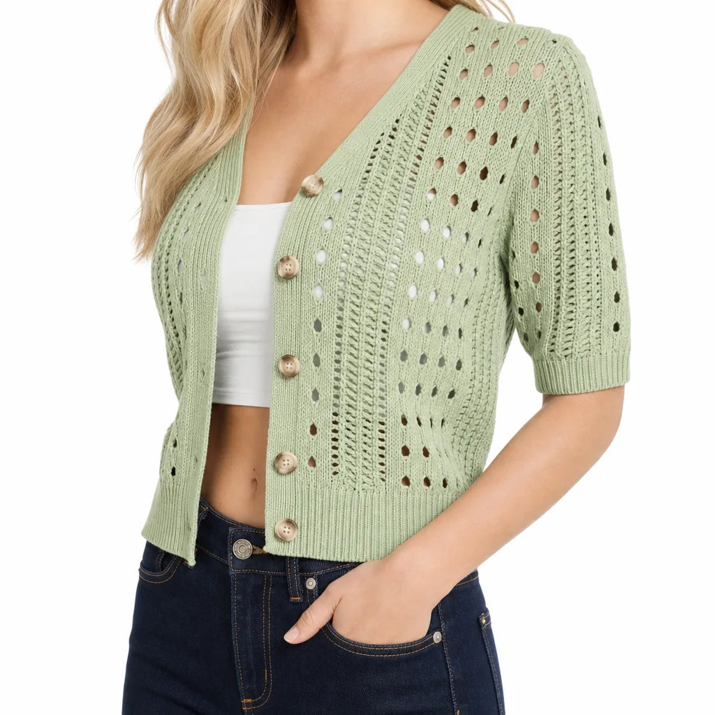 Women's Matcha Eastman Open Knit Cardigan