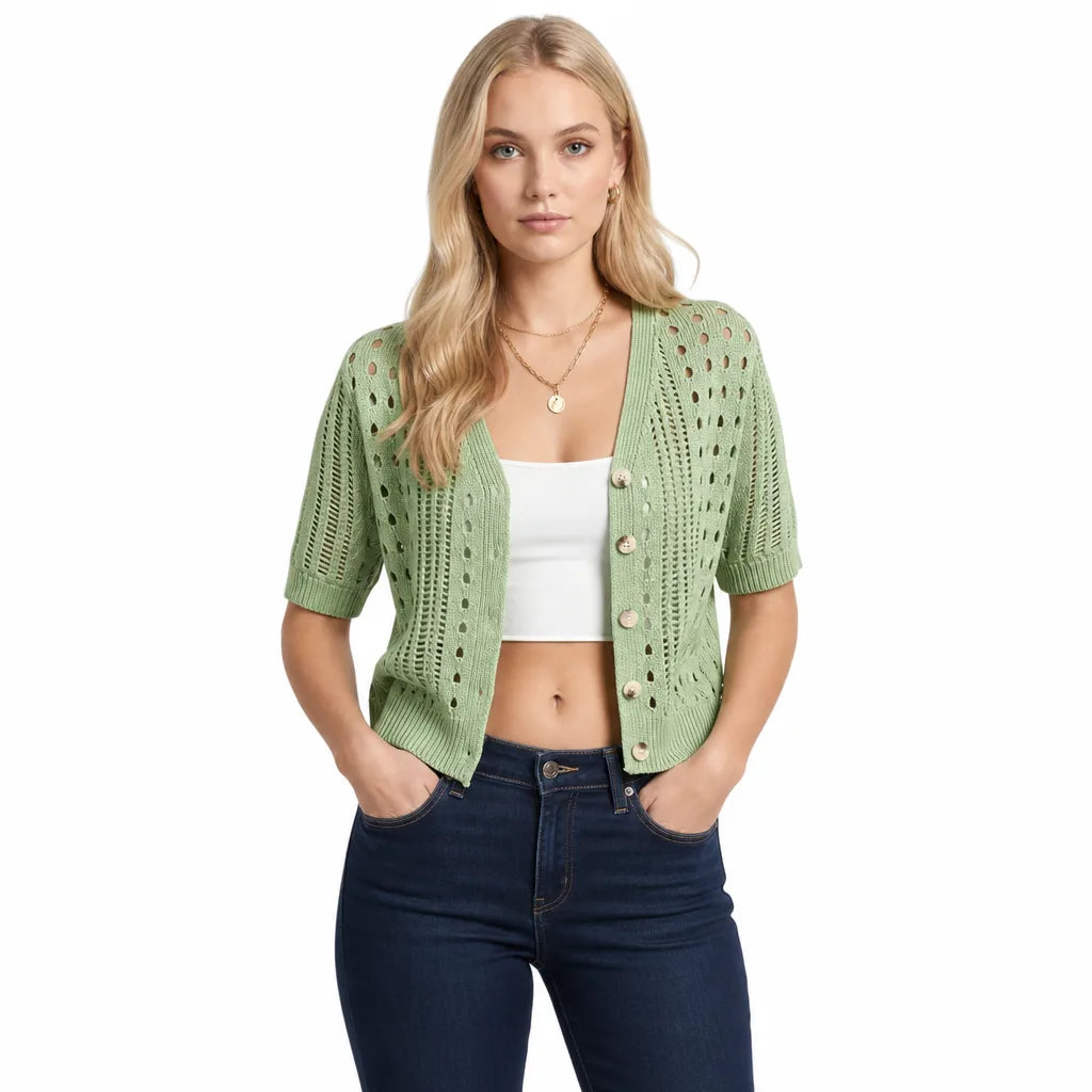 Women's Matcha Eastman Open Knit Cardigan