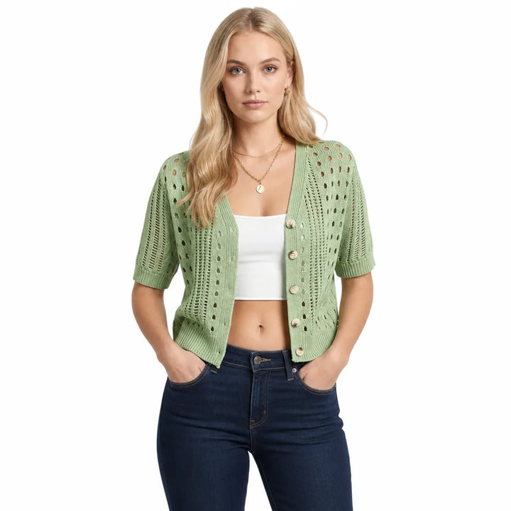 Women's Matcha Eastman Open Knit Cardigan