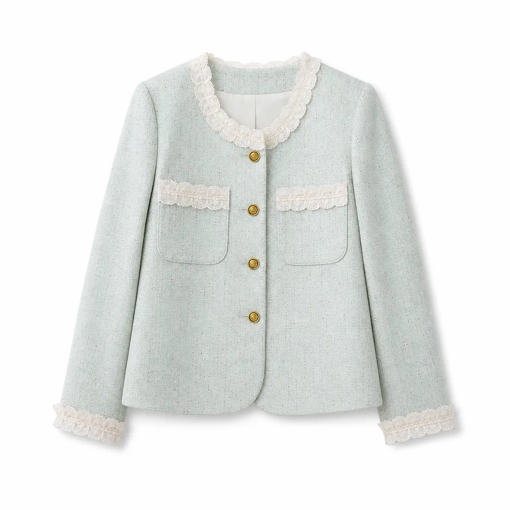 Clementine Textured Blazer - Color:Light Green;Size:XS