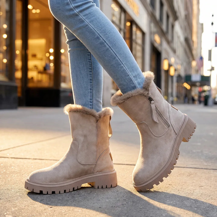 Women's Beige Clementine Lined Snow Boots