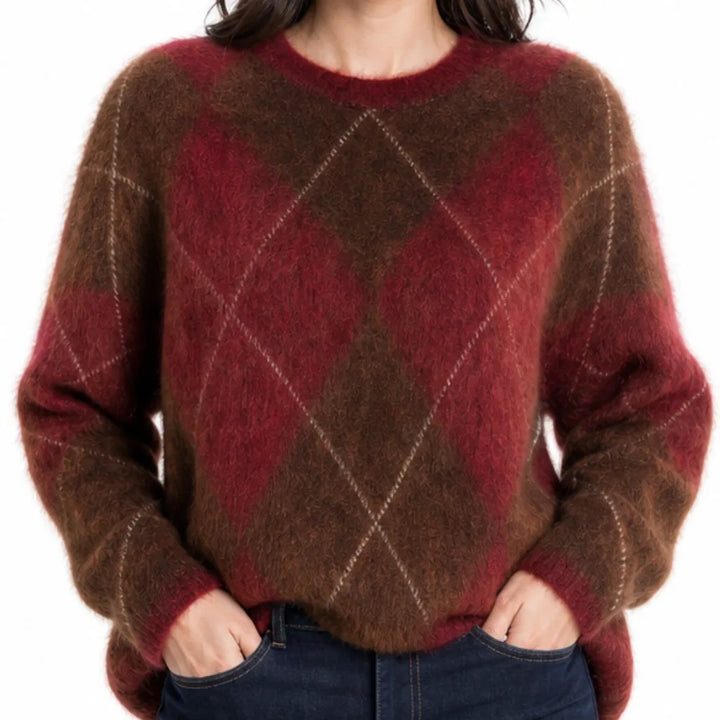 Women's Clementine | Women's Diamond Argyle Knit Sweater -No match