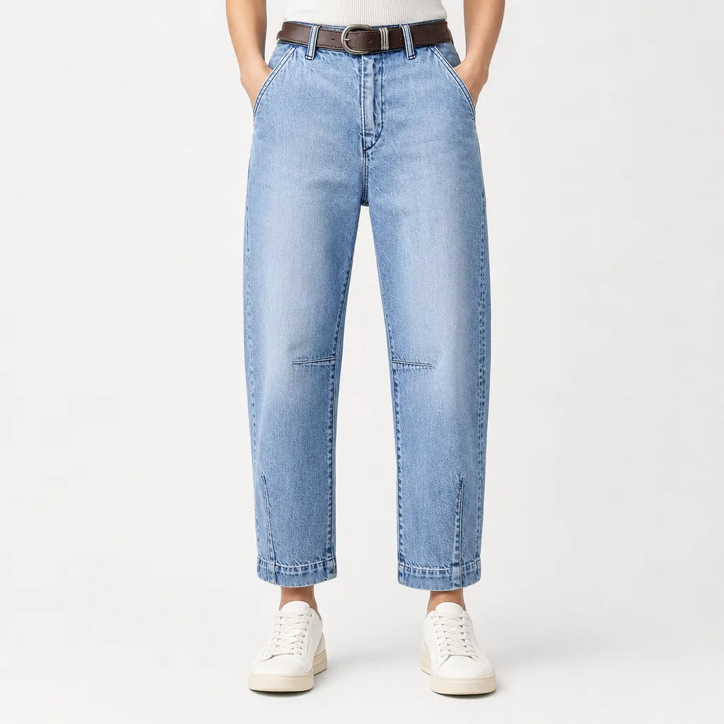 Women's Blue Sinclair Cropped Wide Leg Jeans