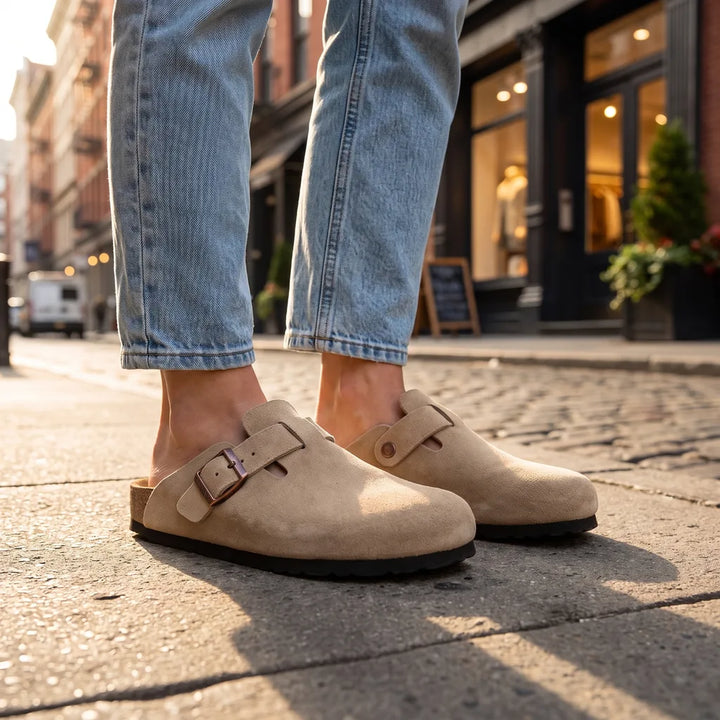 Men's Beige Walton Platform Clogs