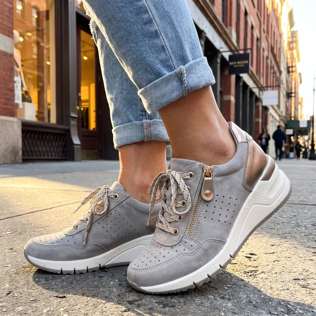 Women's Gray Byron Platform Lace Ups