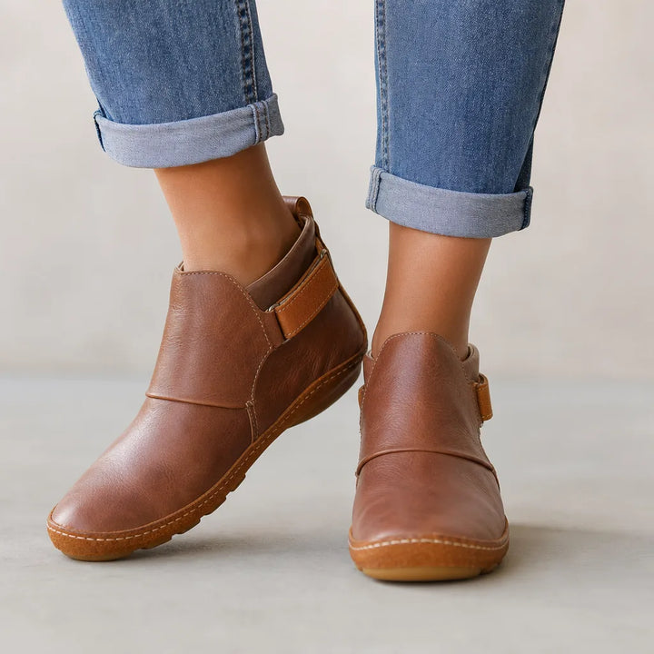 Cleo | Women's Fall Orthopedic Ankle Boots - Color:Brown;Size:38