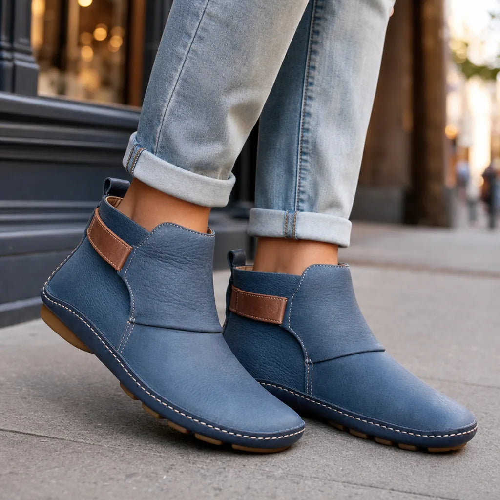 Men's Gray Cleo Strap Ankle Boots
