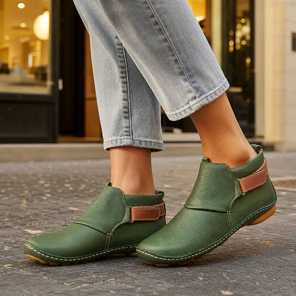 Men's Green Cleo Strap Ankle Boots