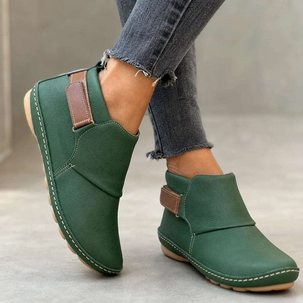 Cleo | Women's Fall Orthopedic Ankle Boots - Color:Green;Size:38