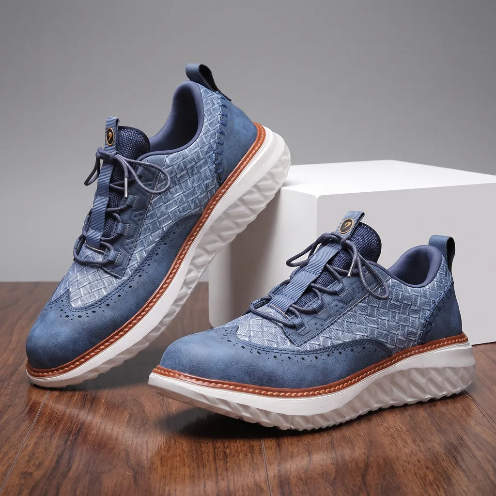 Cleveland Woven Orthopedic Sneakers - Color:Blue;Size:40