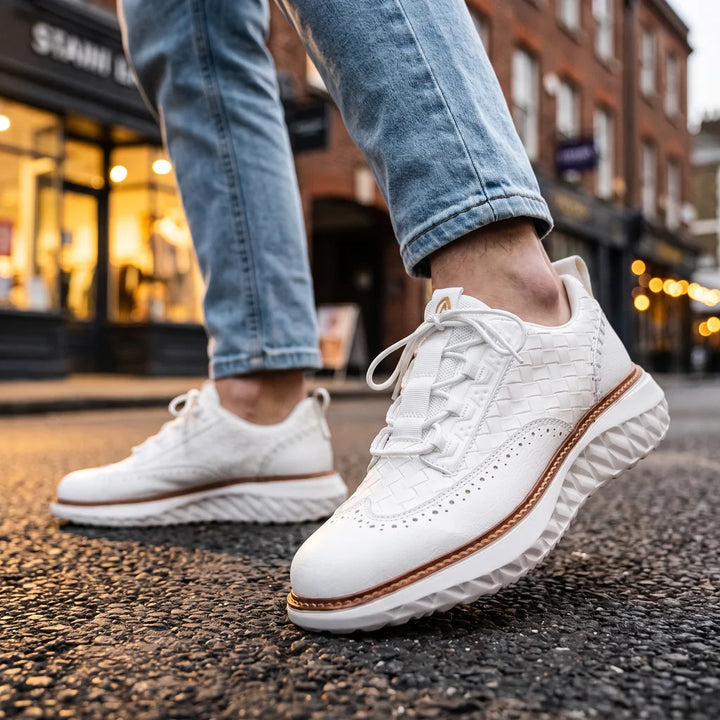 Men's White Greenwood Breathable Sneakers