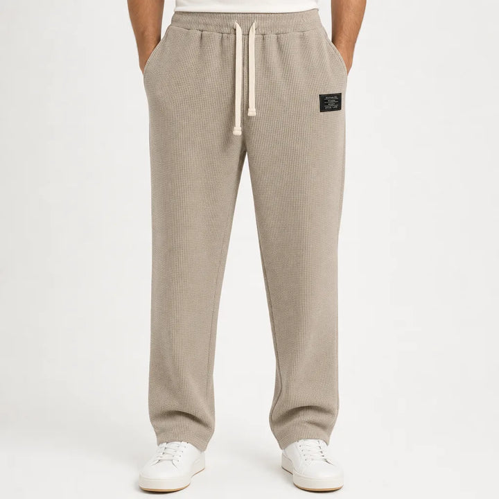 Clifford Waffle Wide-Leg Pants - Color:Beige;Size:XS