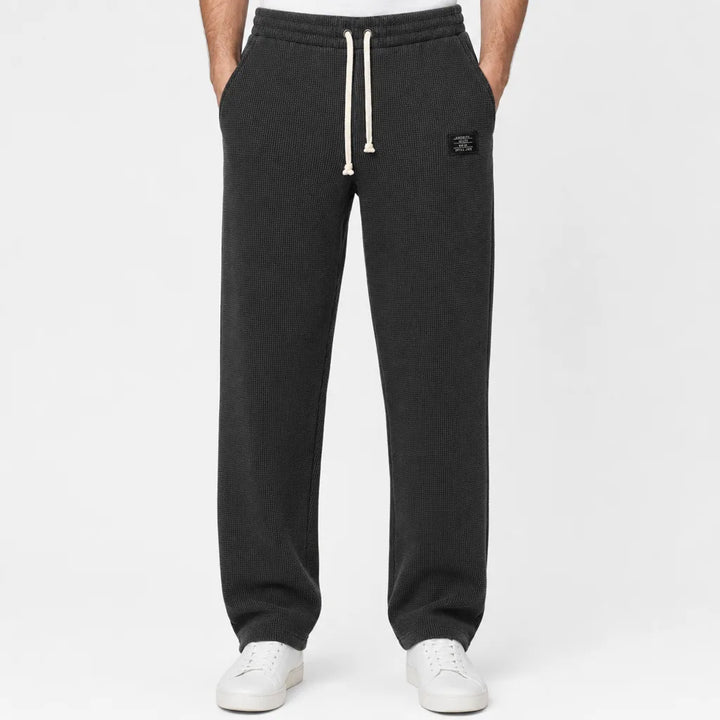 Clifford Waffle Wide-Leg Pants - Color:Black;Size:XS