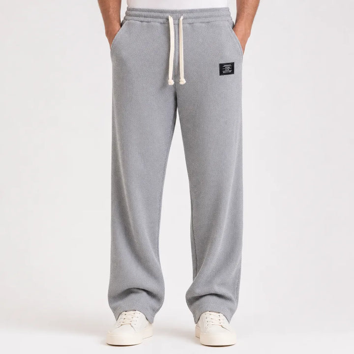 Clifford Waffle Wide-Leg Pants - Color:Gray;Size:XS