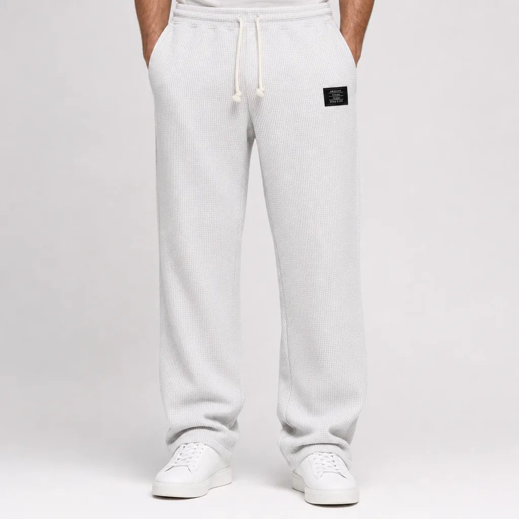 Clifford Waffle Wide-Leg Pants - Color:White;Size:XS