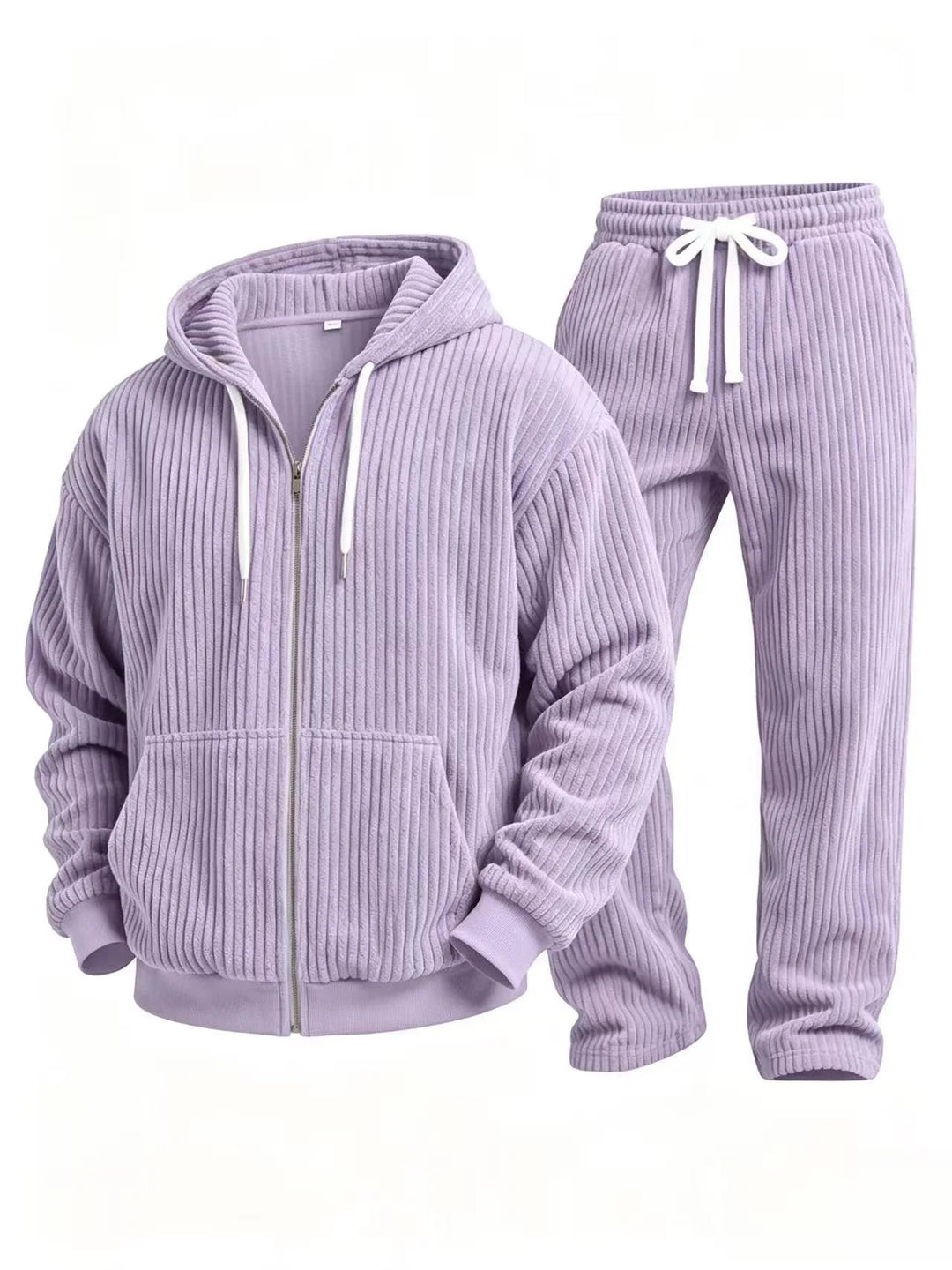 Clifton | Men's Corduroy Hoodie Tracksuit Set - Purple
