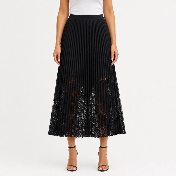 Women's Black Clive Black Lace Midi Skirt
