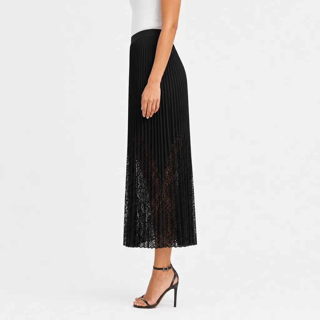 Women's Black Clive Black Lace Midi Skirt