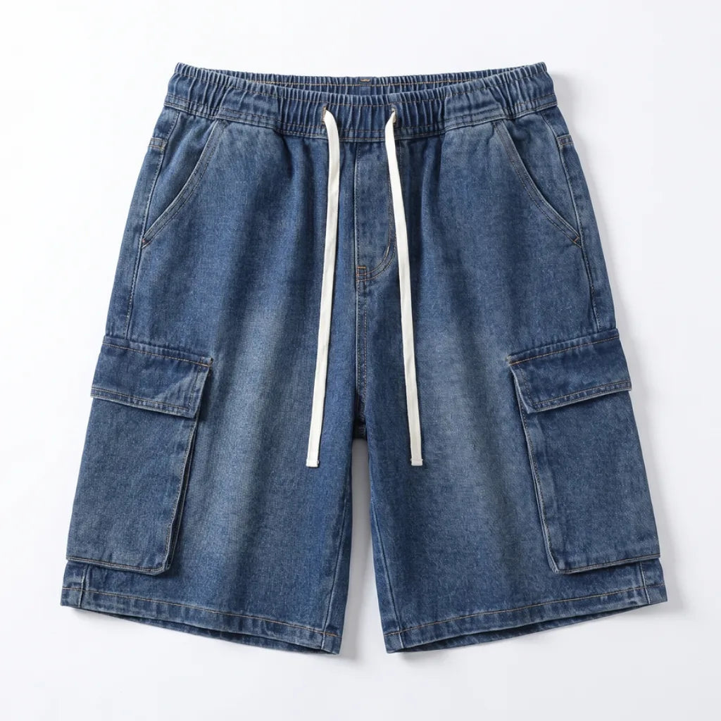 Clyde Denim Shorts - Color:Dark Blue;Size:XS