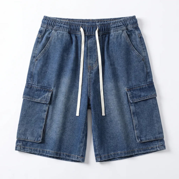 Clyde Denim Shorts - Color:Dark Blue;Size:XS