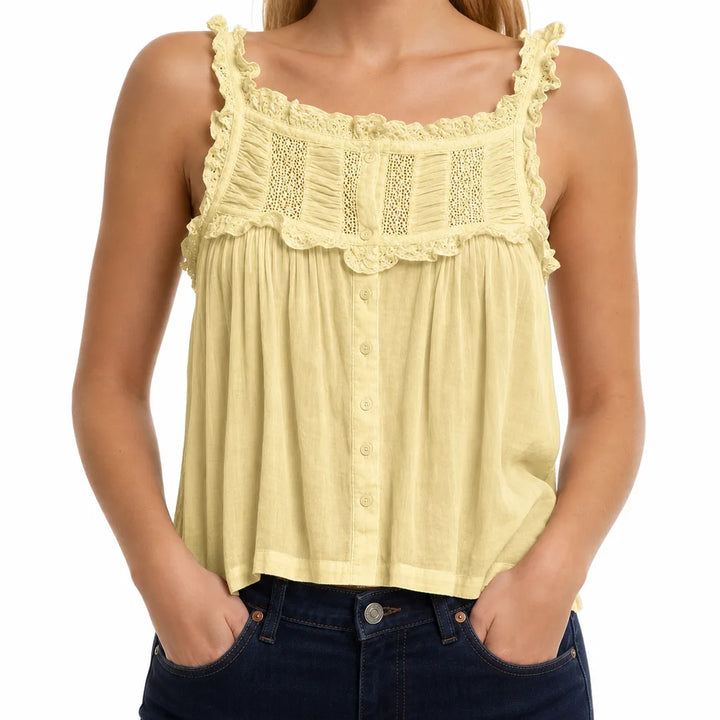 Colette | Boho Clothing Shirt - Color:Yellow;Size:XS