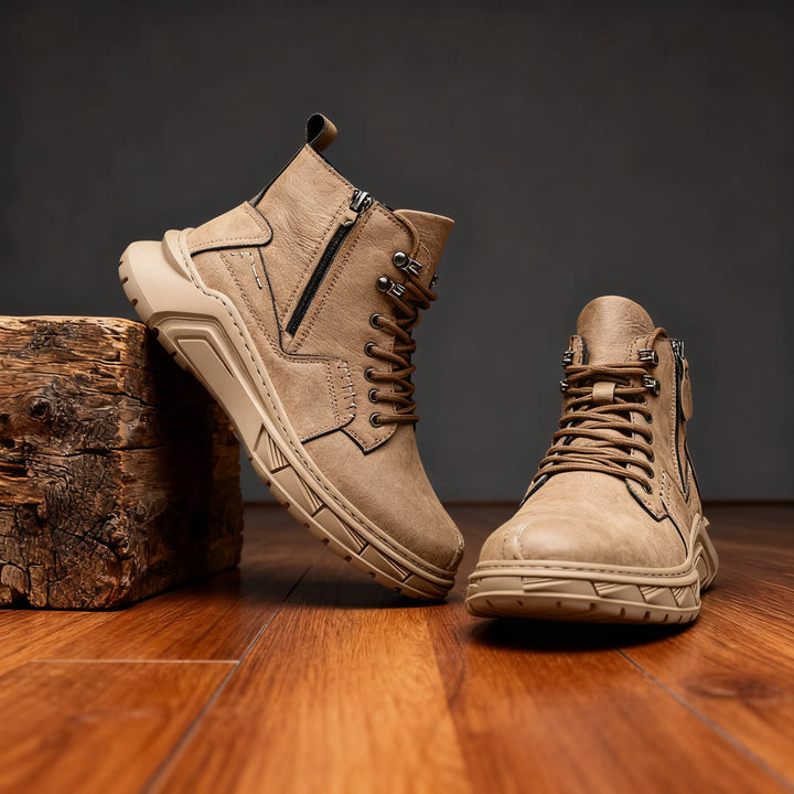 Colt Mens Leather Boots  - Color:Beige;Size:38