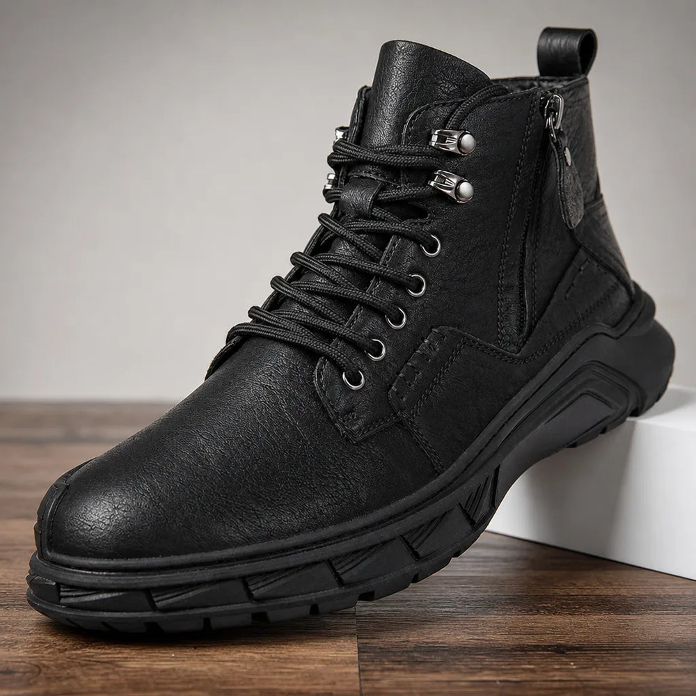 Men's Black Steele Chunky Work Boots