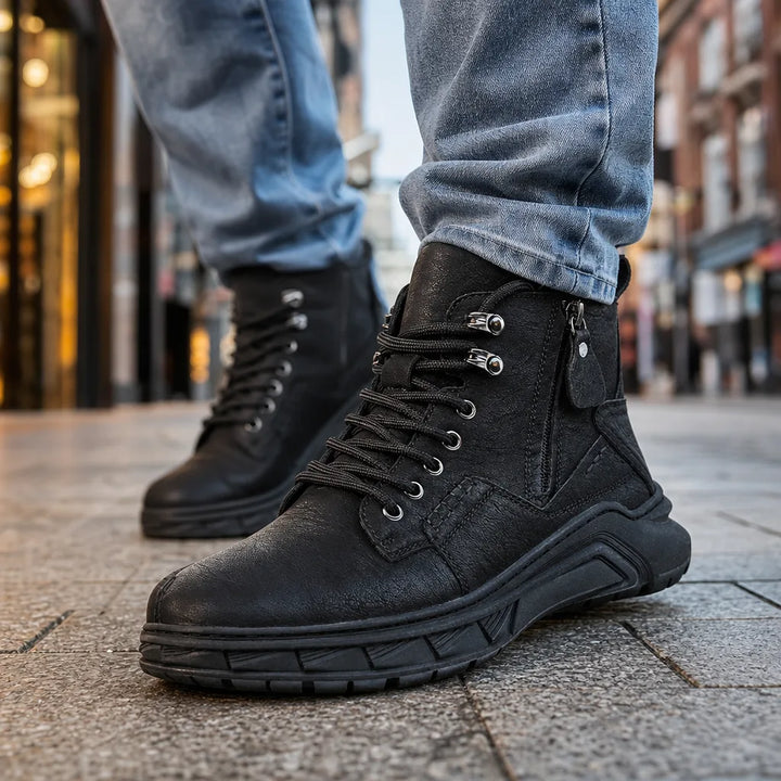 Men's Black Steele Chunky Work Boots