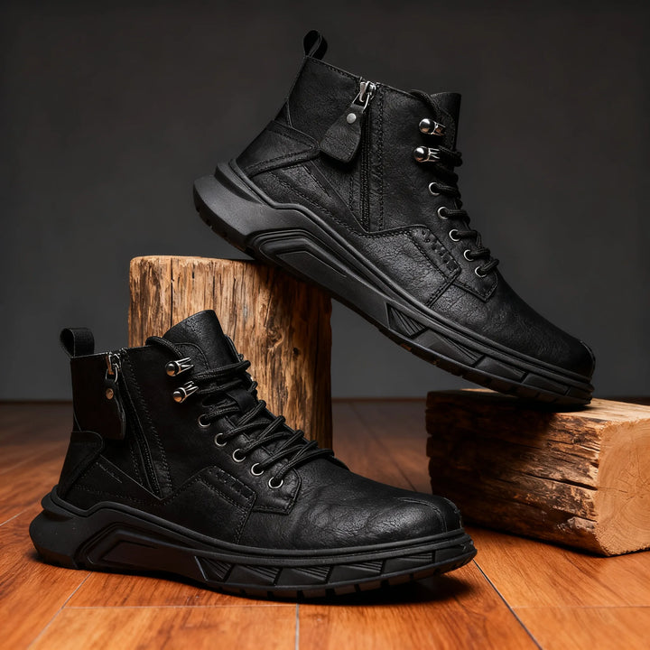 Colt Mens Leather Boots  - Color:Black;Size:38