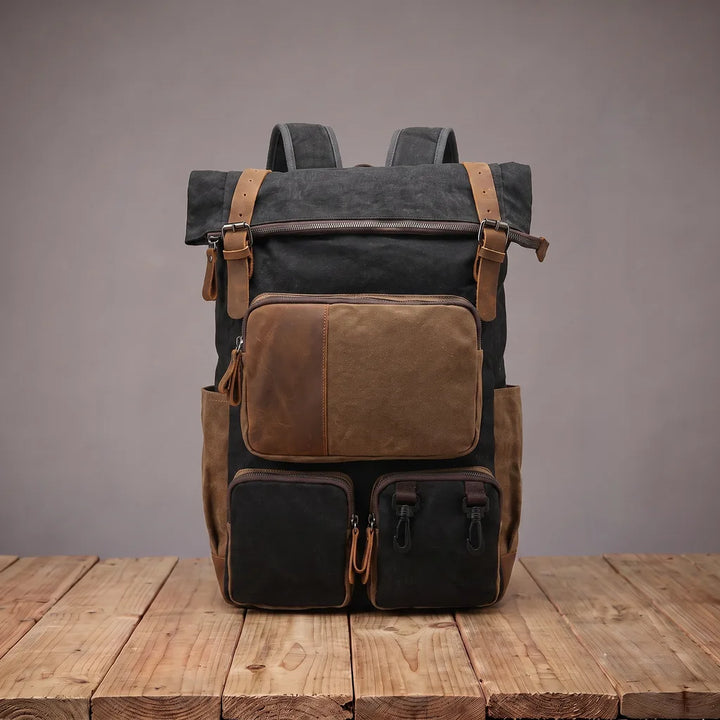 Colter | Mens Waterproof Travel Laptop Backpack - Color:Black