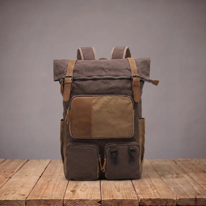 Colter | Mens Waterproof Travel Laptop Backpack - Color:Brown