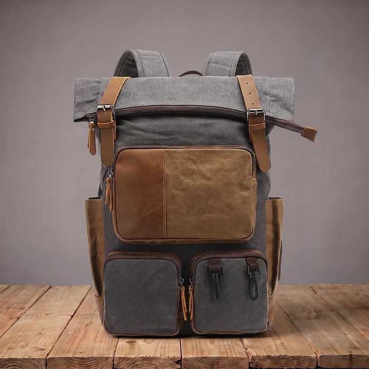 Colter | Mens Waterproof Travel Laptop Backpack - Color:Gray