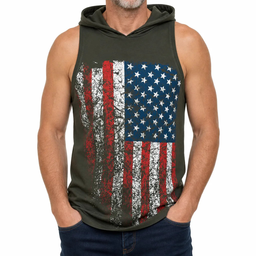 Colton Hooded Tank - Color:Green;Size:XS