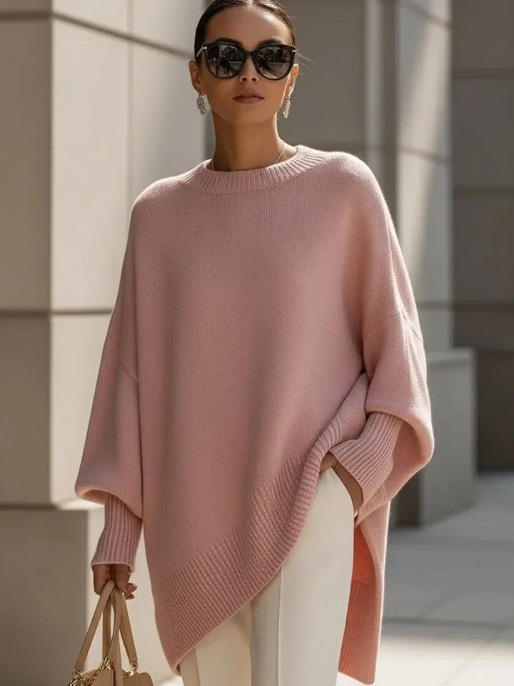 Connie | Women's Oversized Batwing Sweater - Color:Pink;Size:XXS