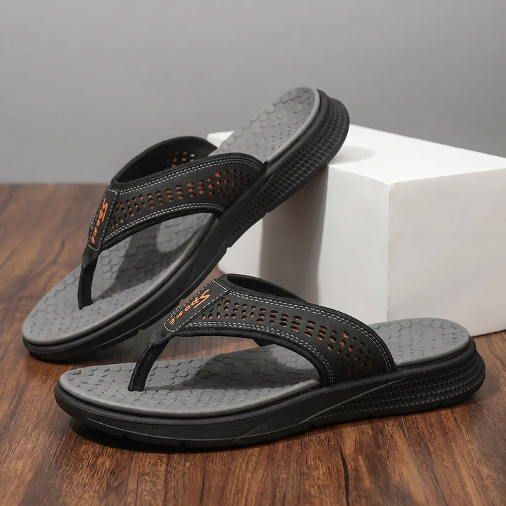 Connor Platform Flip Flops - Color:Black/holes;Size:38