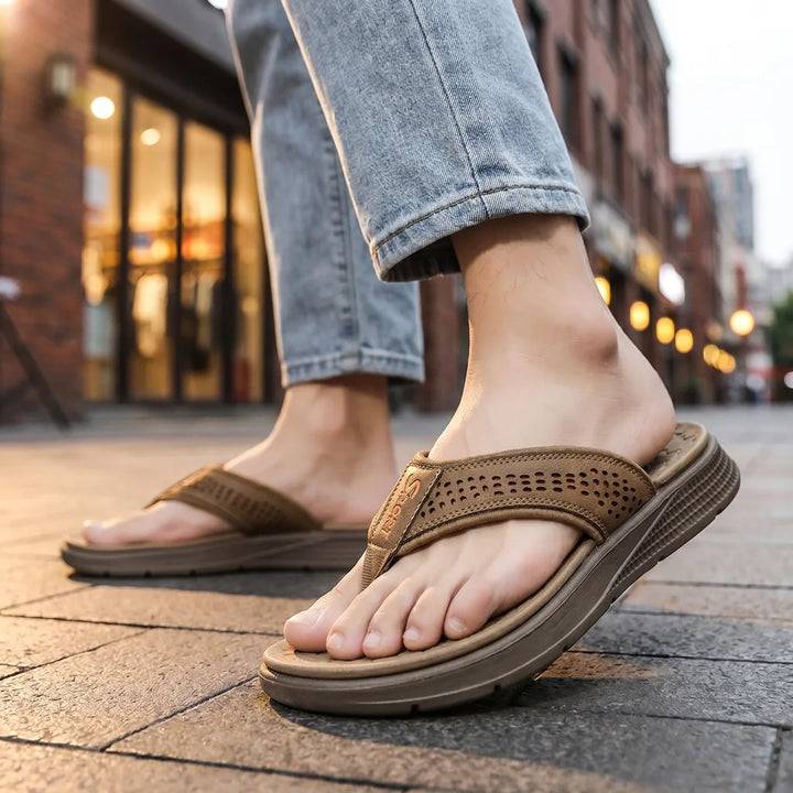 Men's 23368 Yellow Kerr Platform Flip Flops
