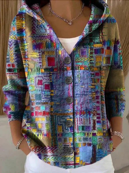 Constance | Women's Elegant Hoodie Sweater - Size:XS;Color:Purple