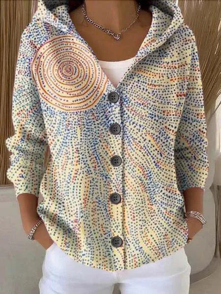 Constance | Women's Elegant Hoodie Sweater - Size:XS;Color:White Yellow