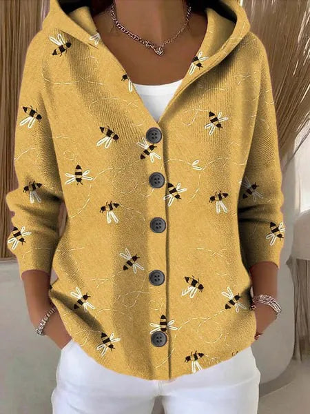 Constance | Women's Elegant Hoodie Sweater - Size:XS;Color:Yellow