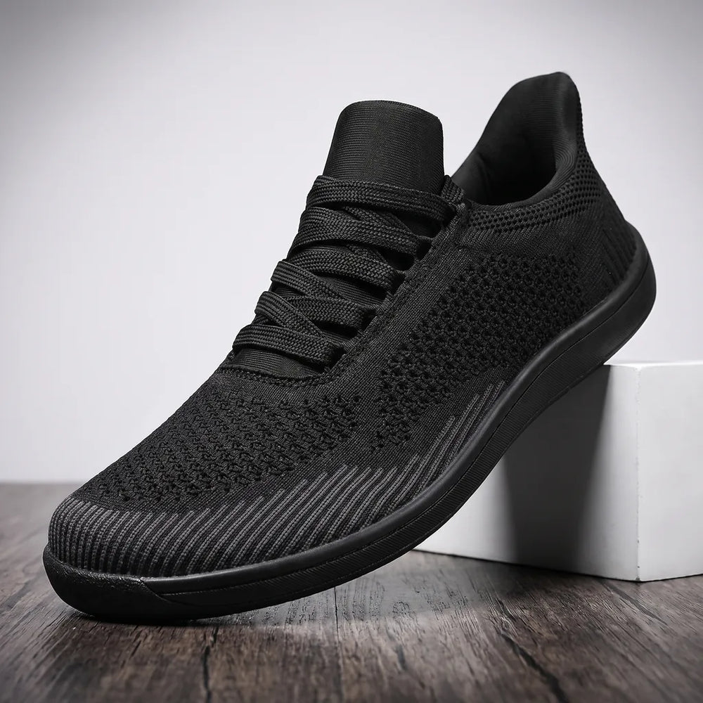 Men's A98 Black Gray Sloane Breathable Knit Sneakers