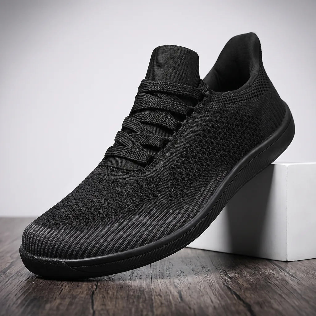 Men's A98 Black Gray Sloane Breathable Knit Sneakers