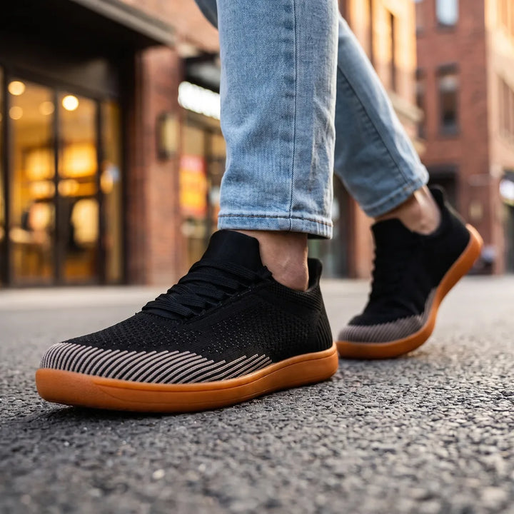 Men's A98 Black Apricot Sloane Breathable Knit Sneakers