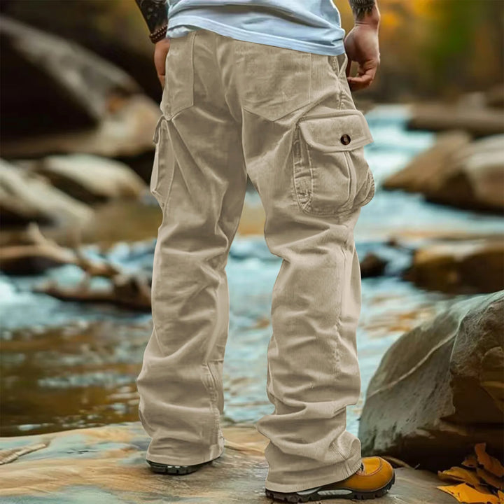 Cooper | Men's Rugged Wide Leg Cargo Pants - Color:Khaki;Size:XS